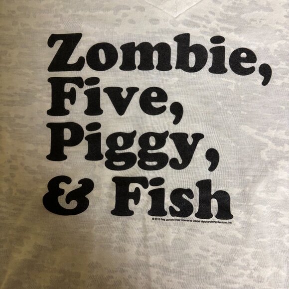RARE! ROB ZOMBIE FIVE PIGGY & FISH Official Band T-Shirt - Picture 2 of 4